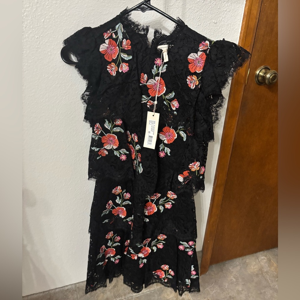 Rebecca Taylor Pink Flutter Sleeve Mini Dress